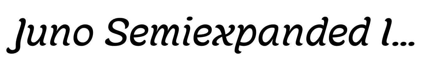 Juno Semiexpanded Italic